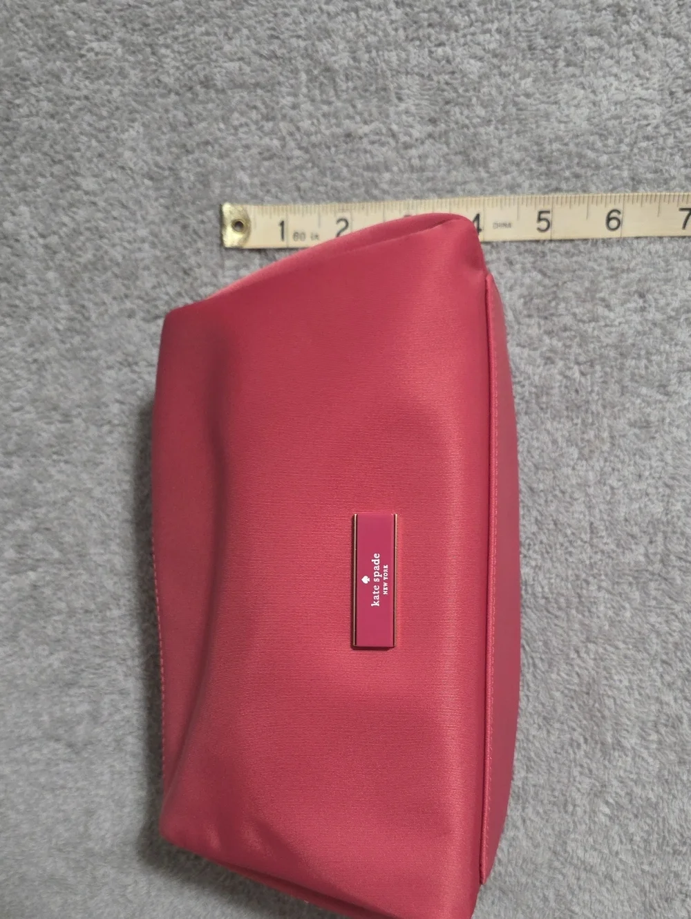 kate spade New York  Coral Pink Nylon Zip Cosmetic Pouch